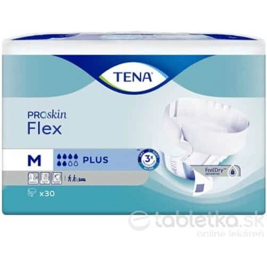 TENA Flex Plus M 1×30 Stück, Inkontinenzslips mit Schnellverschlussbund