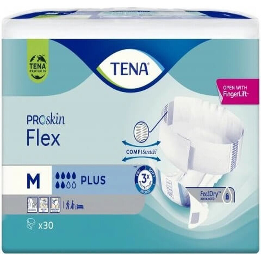 TENA Flex Plus M 1×30 Stück, Inkontinenzslips mit Schnellverschlussbund