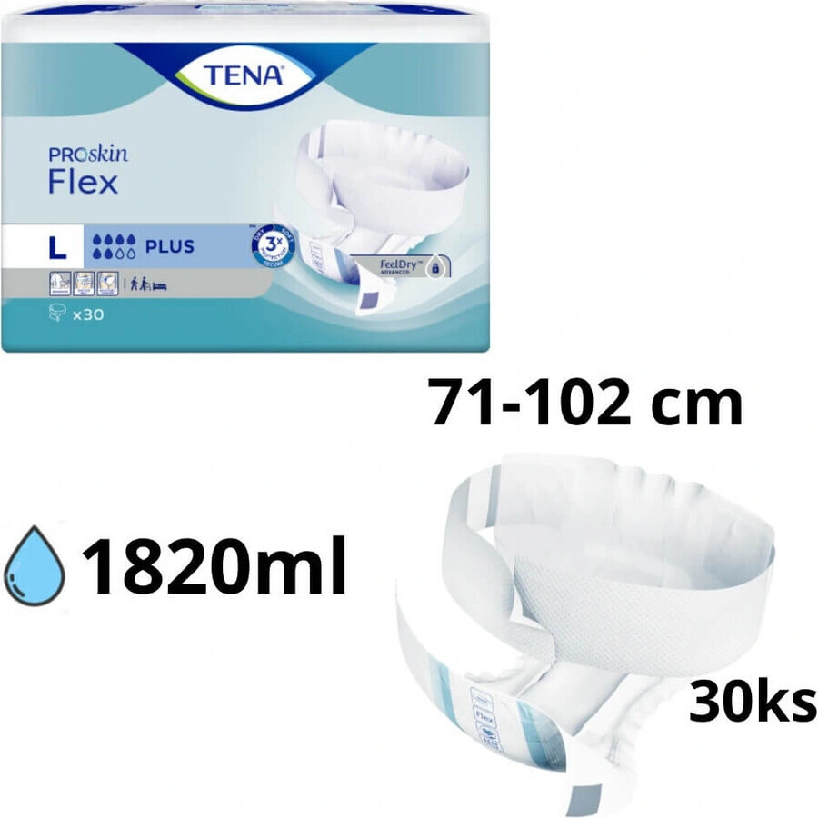 TENA Flex Plus M 1×30 Stück, Inkontinenzslips mit Schnellverschlussbund