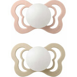 BIBS Couture natural rubber orthodontic pacifier 2pcs 1×1 pcs - size 2, blush night/vanilla night