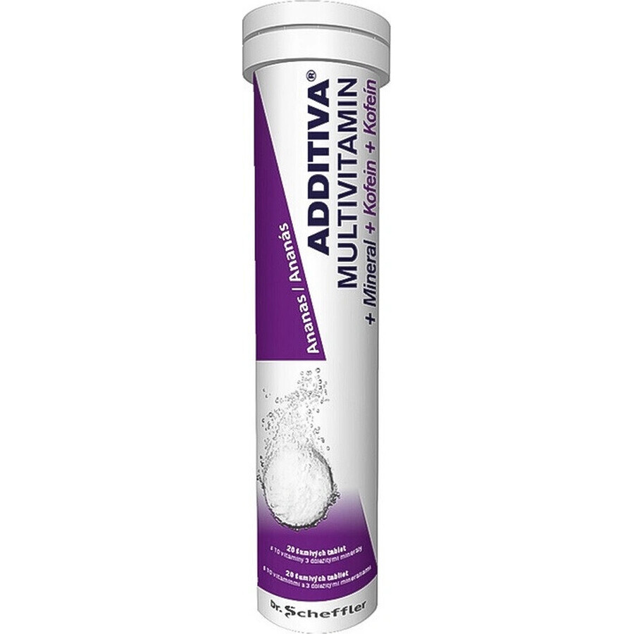 ADDITIVO MULTIVITAMINA + Minerale, Caffeina, Ananas 1×20 tbl, compresse effervescenti