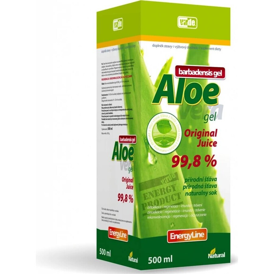 VIRDE ALOE VERA ALOE VERA barbadensis Gel 1×500 ml, Originalsaft