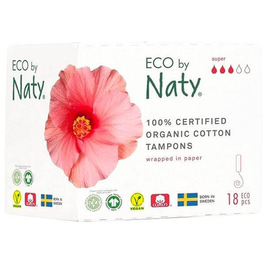 ECO BY NATY Tampons für Frauen (18 Stück) - super 1×18 Stück