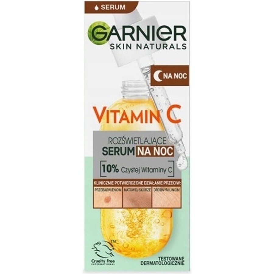 Garnier Skin Naturals Siero Notte Illuminante con Vitamina C, 30 ml 1×30 ml, siero notte