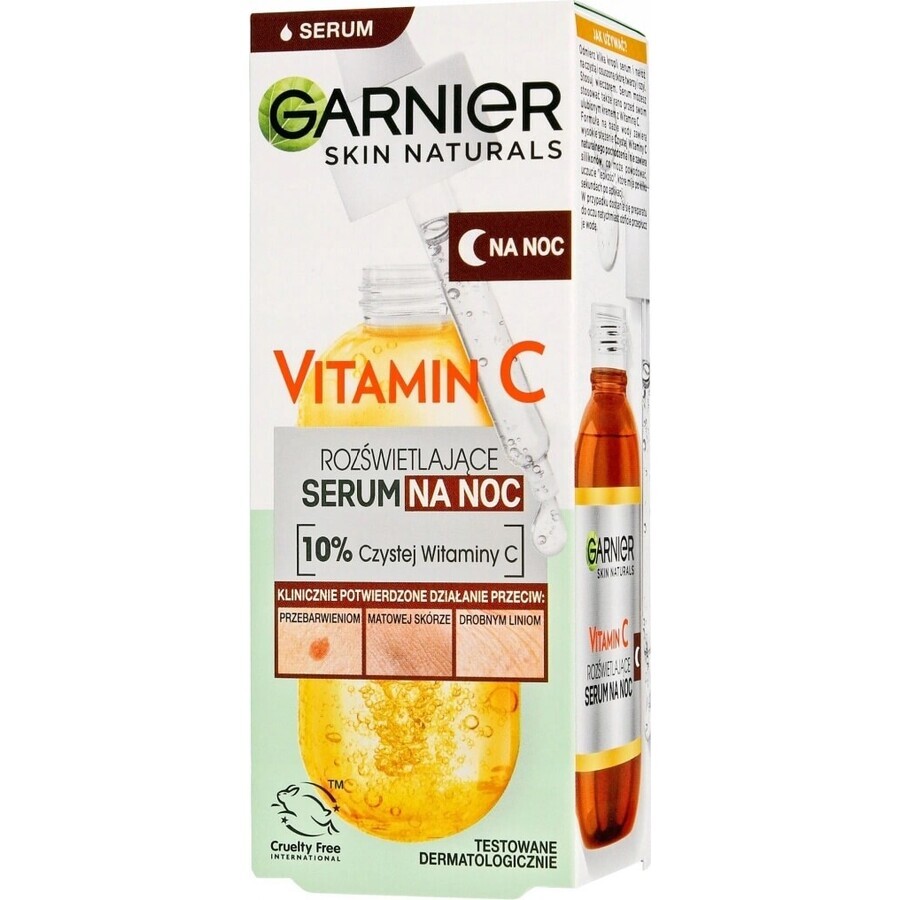 Garnier Skin Naturals Siero Notte Illuminante con Vitamina C, 30 ml 1×30 ml, siero notte