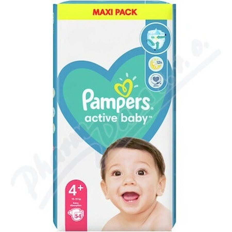 Pampers Active Baby Baby MP S4+ 1×54 Stück, Größe S4+, Babywindeln