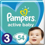 Pampers Active Baby Baby MP S4+ 1×54 Stück, Größe S4+, Babywindeln