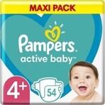 Pampers Active Baby Baby MP S4+ 1×54 Stück, Größe S4+, Babywindeln