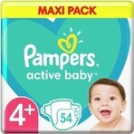 Pampers Active Baby Baby MP S4+ 1×54 Stück, Größe S4+, Babywindeln