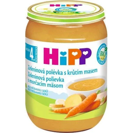HIPP BIO SOAPĂ DE LEGUME Cu carne de curcan 1×190g, garnitură, supă de legume