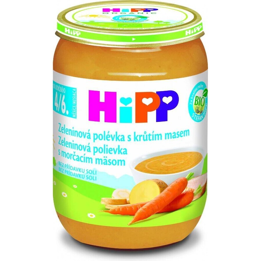 ORGANIC HIPP ORGANIC VEGETABLE SOUP With turkey meat 1×190g, garnish, vegetable soup