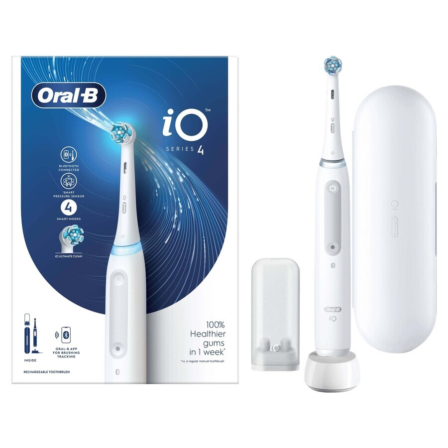 Periuță de dinți electrică Oral B iO Series 4 White 1×1, periuță de dinți electrică