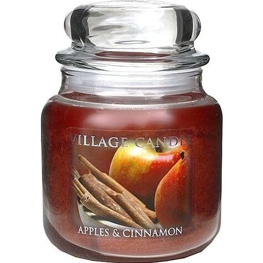 Village Candle Vela perfumada en vidrio - Manzana y canela, mediana 1×1 unid.