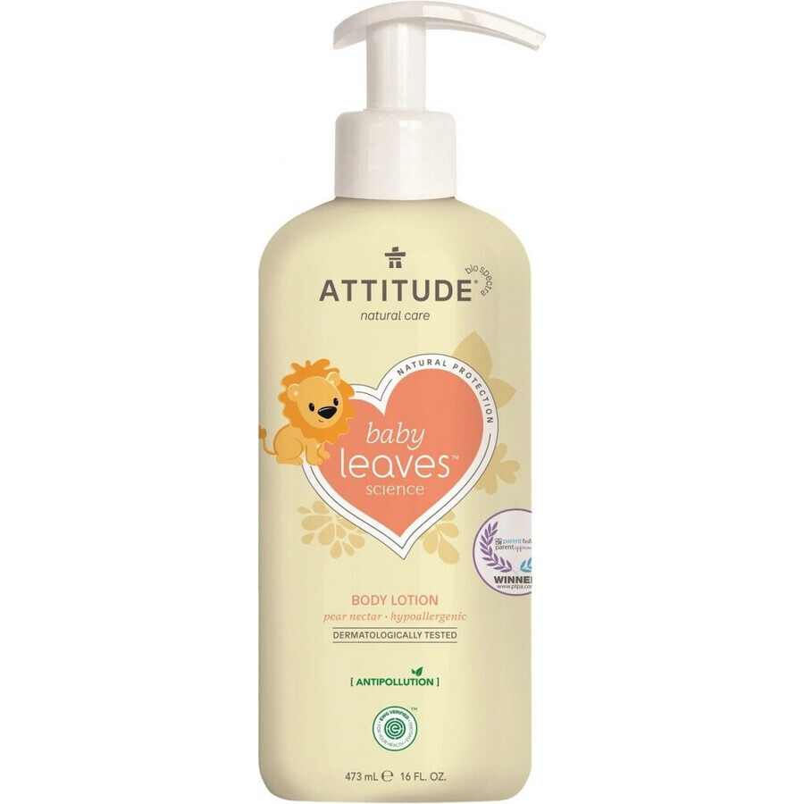 ATTITUDE Baby Blätter Birnensaft aromatisierte Körperlotion 1×473 ml, Körperlotion für Kinder