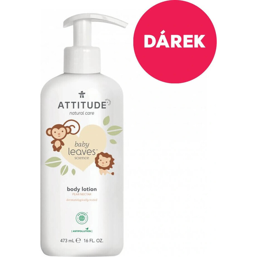 ATTITUDE Baby Blätter Birnensaft aromatisierte Körperlotion 1×473 ml, Körperlotion für Kinder