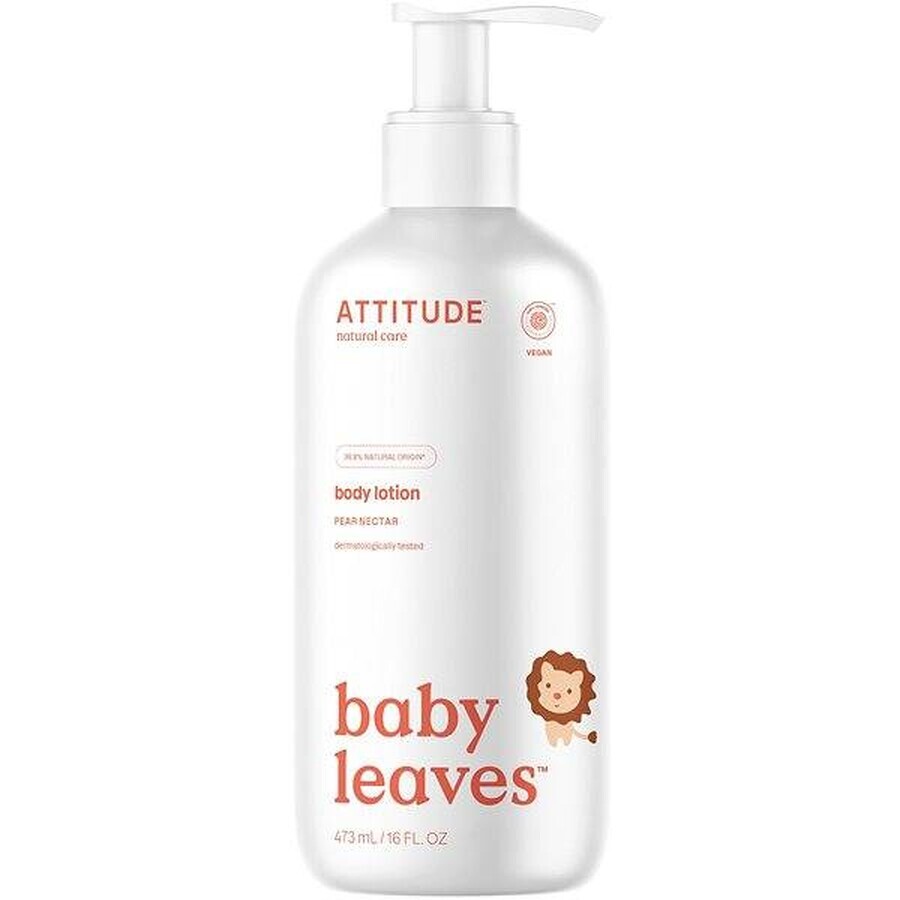 ATTITUDE Baby Blätter Birnensaft aromatisierte Körperlotion 1×473 ml, Körperlotion für Kinder