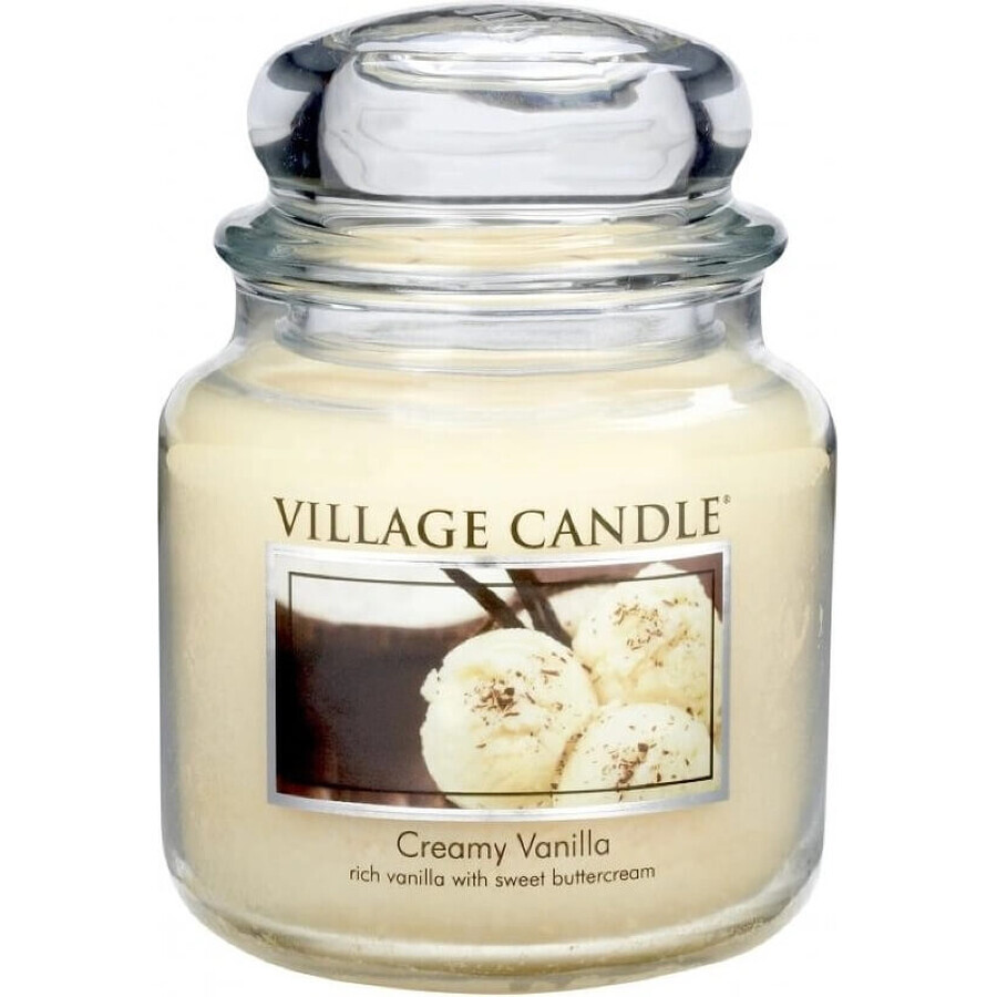 Village Candle Vela Perfumada en Botella - Vainilla Cremosa - Helado de vainilla, mediana 1×1 ud.