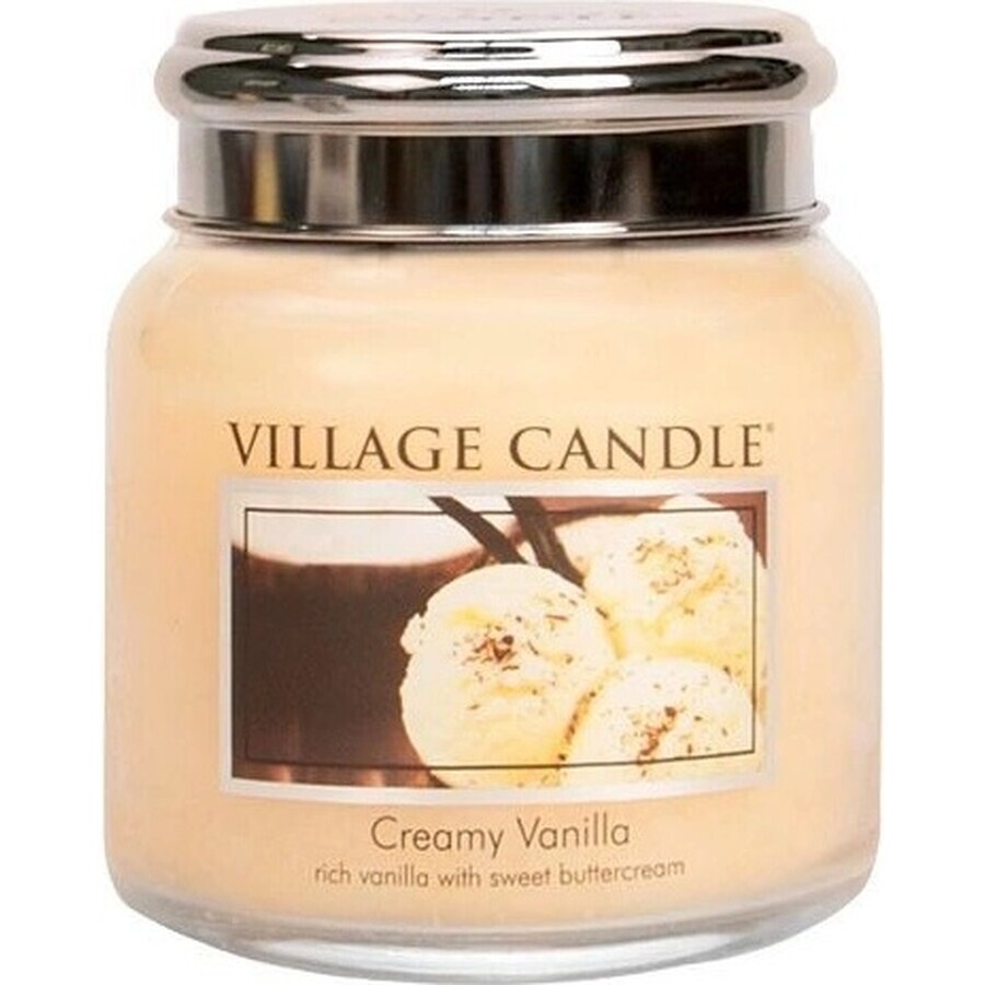 Village Candle Vela Perfumada en Botella - Vainilla Cremosa - Helado de vainilla, mediana 1×1 ud.