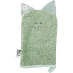 EKO Tovagliolo in cotone con orecchie di gatto verde oliva 20x15 cm 1×1 pz, asciugamano per bambini