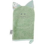 EKO Tovagliolo in cotone con orecchie di gatto verde oliva 20x15 cm 1×1 pz, asciugamano per bambini