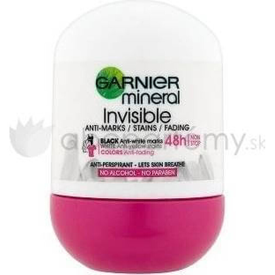 Garnier Invisible 48h 1×50 ml, antitranspirante perla antimanchas