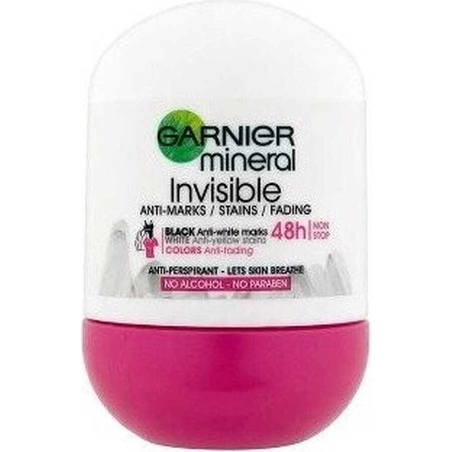 Garnier Invisible 48h 1×50 ml, antitranspirante perla antimanchas