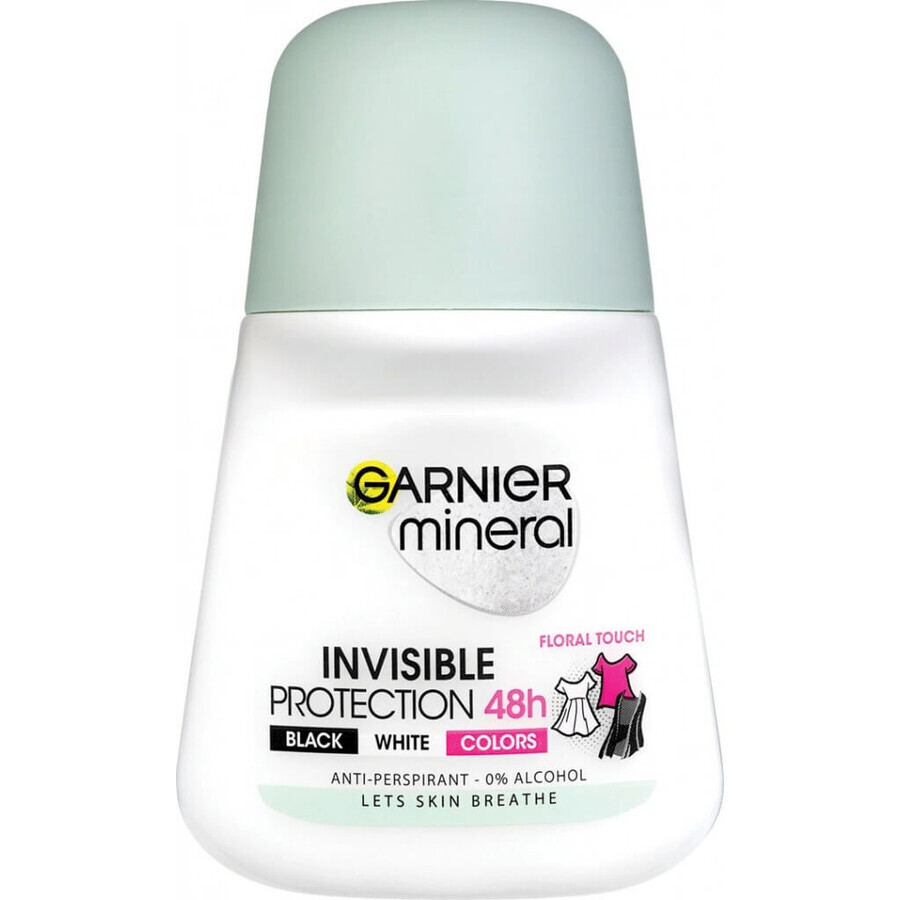 Garnier Invisible 48h 1×50 ml, antitranspirante perla antimanchas