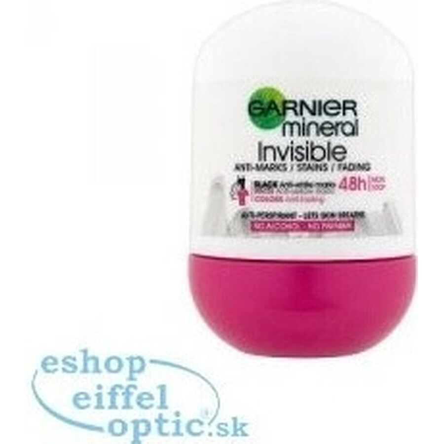 Garnier Invisible 48h 1×50 ml, antitranspirante perla antimanchas