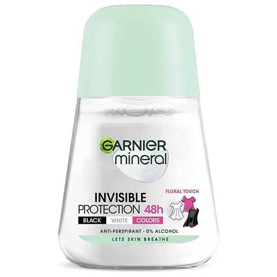 Garnier Invisible 48h 1×50 ml, antitranspirante perla antimanchas