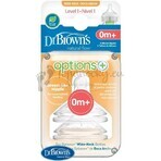 OPZIONI DEL Dr. BROWN+ LIVELLO 1 1×2 pezzi, collo largo, silicone, 0M+