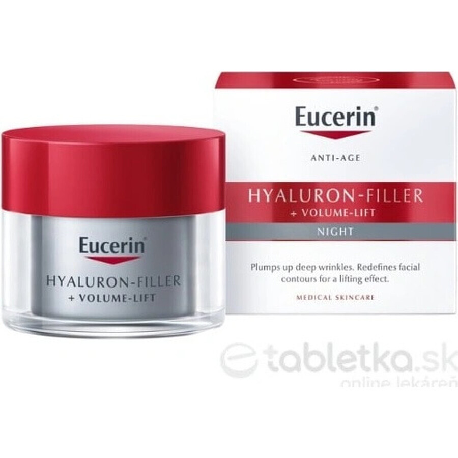 Eucerin HYALURON-FILLER+Volume-Lift Crema de Noche 1×50 ml, Antienvejecimiento