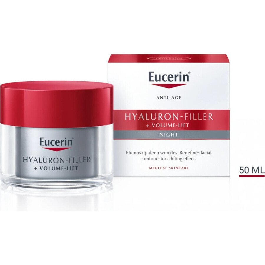 Eucerin HYALURON-FILLER+Volume-Lift Crema de Noche 1×50 ml, Antienvejecimiento