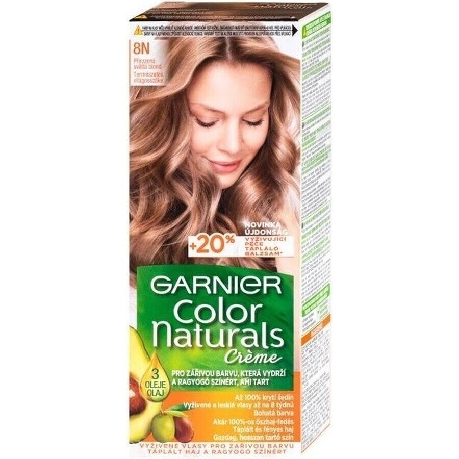 Garnier Color Naturals coloration permanente 8N coloration permanente 8N blond moyen 1×1 pièce, coloration cheveux