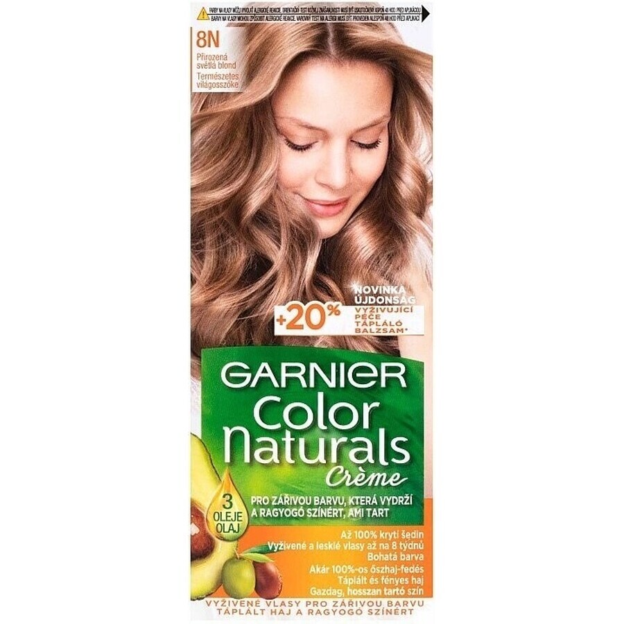 Garnier Color Naturals coloration permanente 8N coloration permanente 8N blond moyen 1×1 pièce, coloration cheveux