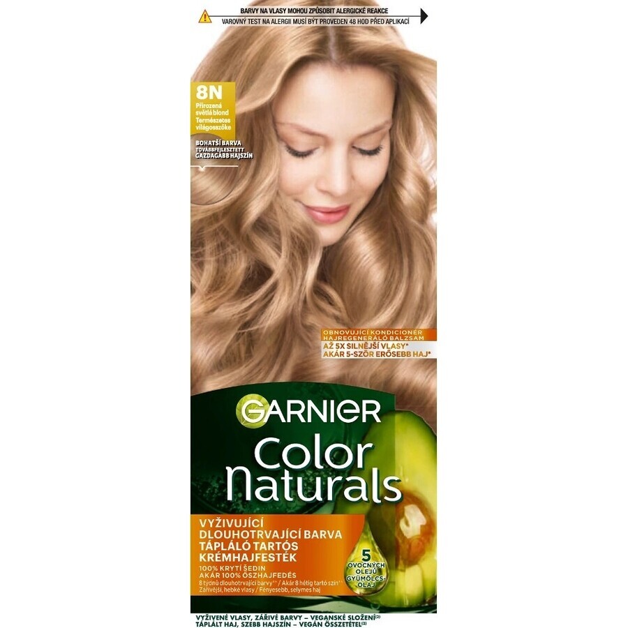 Garnier Color Naturals coloration permanente 8N coloration permanente 8N blond moyen 1×1 pièce, coloration cheveux