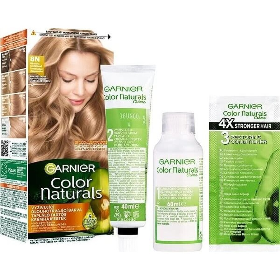 Garnier Color Naturals coloration permanente 8N coloration permanente 8N blond moyen 1×1 pièce, coloration cheveux