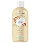 ATTITUDE Baby leaves schäumender Badeschaum mit Birnensaftgeschmack 1×473 ml, schäumende Handseife für Babys