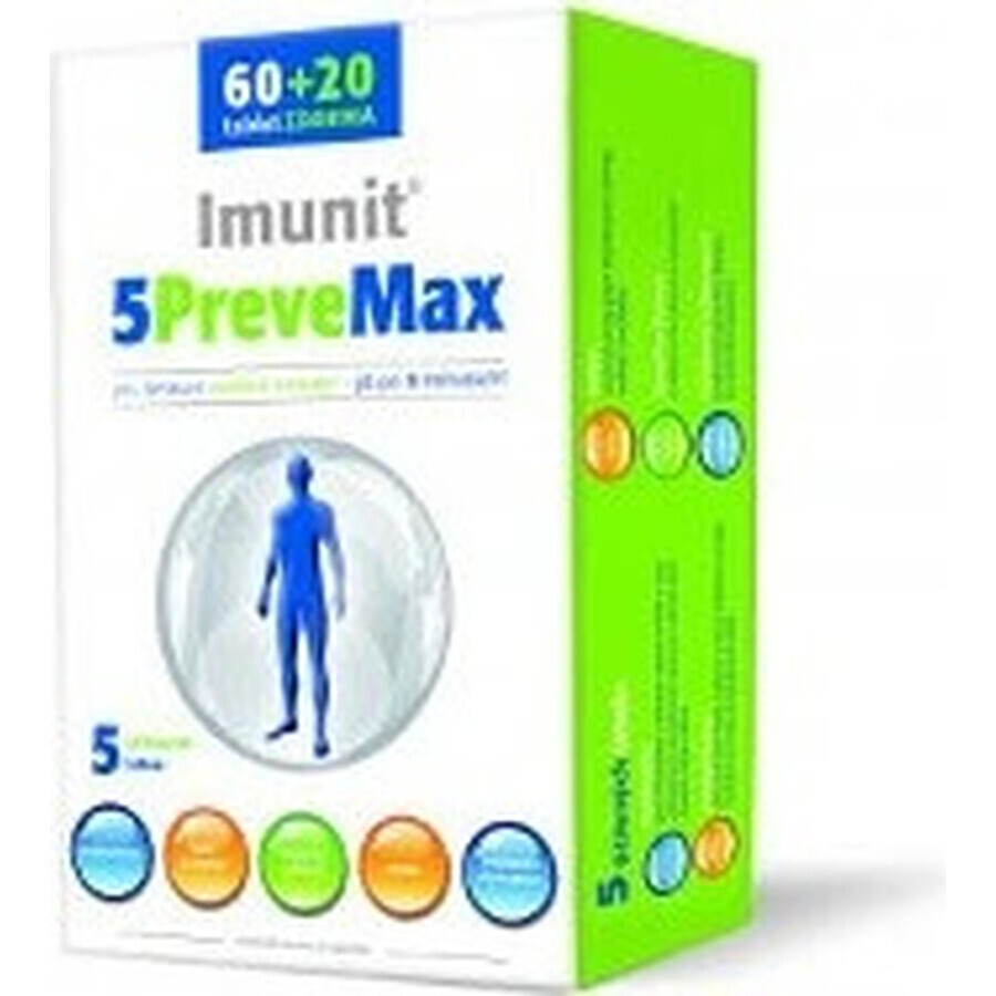 Imunit 5PreveMax 1×80 tbl, (cu nucleotide și betaglucan)