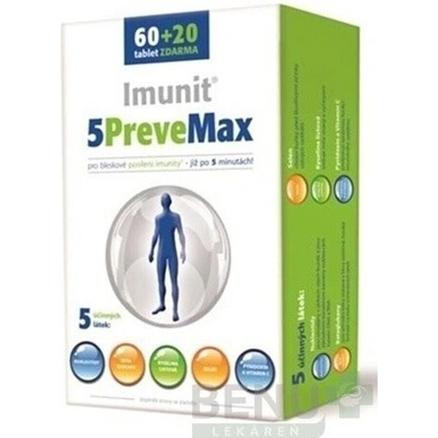 Imunit 5PreveMax 1×80 tbl, (cu nucleotide și betaglucan)