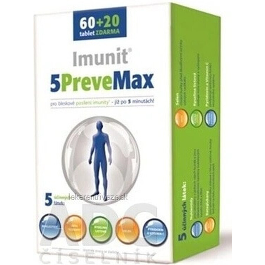 Imunit 5PreveMax 1×80 tbl, (cu nucleotide și betaglucan)