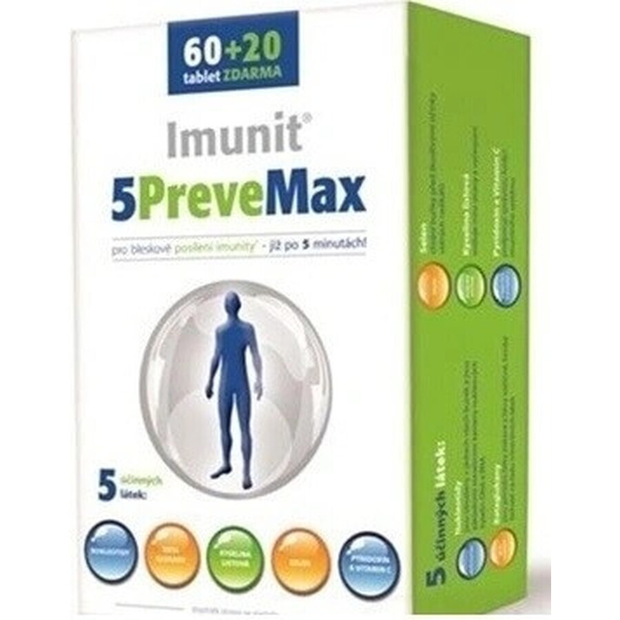 Imunit 5PreveMax 1×80 tbl, (cu nucleotide și betaglucan)