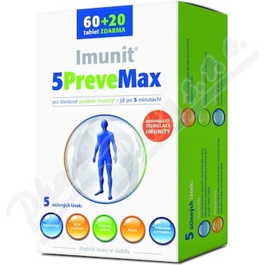 Imunit 5PreveMax 1×80 tbl, (cu nucleotide și betaglucan)