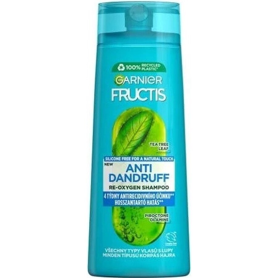 Garnier Fructis Champú Limpiador Anticaspa para todo tipo de cabellos con caspa 1×250 ml, champú