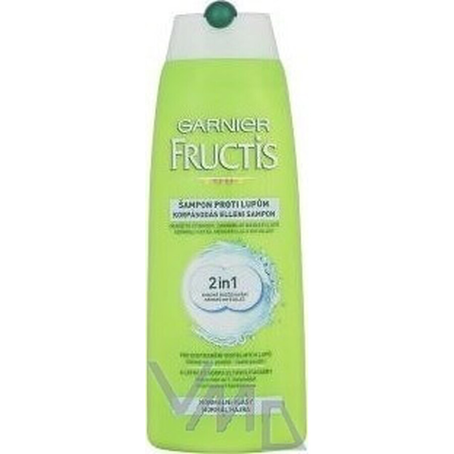 Garnier Fructis Champú Limpiador Anticaspa para todo tipo de cabellos con caspa 1×250 ml, champú