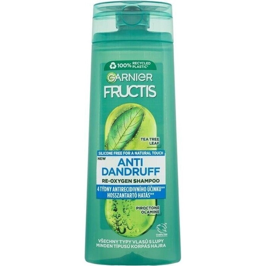 Garnier Fructis Champú Limpiador Anticaspa para todo tipo de cabellos con caspa 1×250 ml, champú