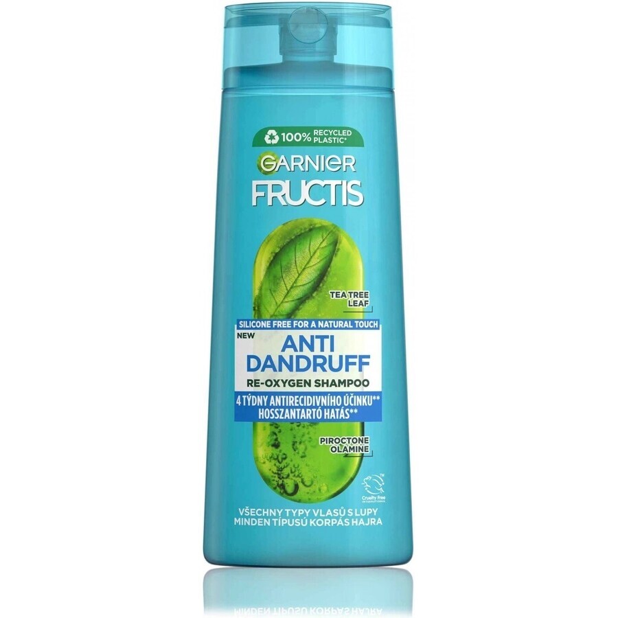 Garnier Fructis Champú Limpiador Anticaspa para todo tipo de cabellos con caspa 1×250 ml, champú