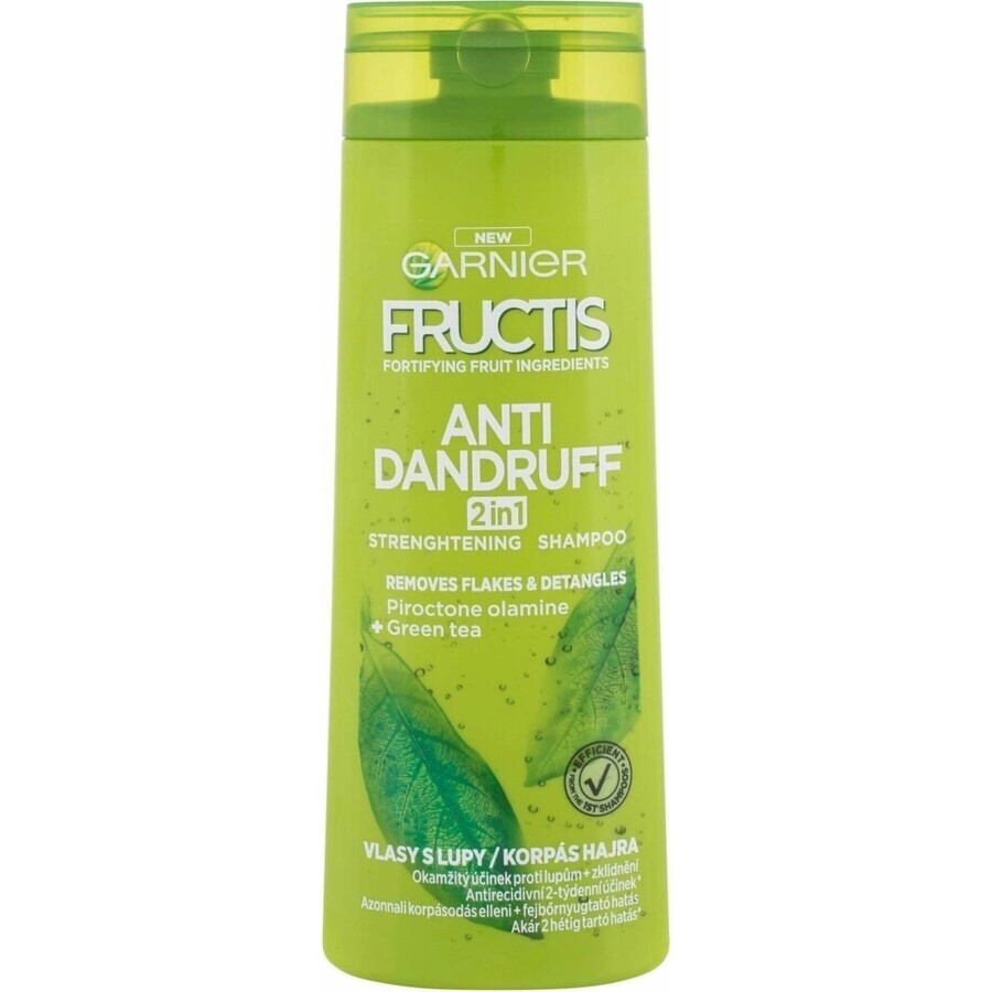 Garnier Fructis Champú Limpiador Anticaspa para todo tipo de cabellos con caspa 1×250 ml, champú