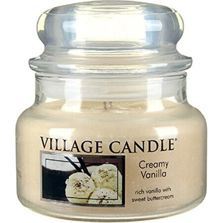 Village Candle Vela Perfumada en Botella - Vainilla Cremosa - Helado de vainilla, pequeña 1×1 ud, vela perfumada