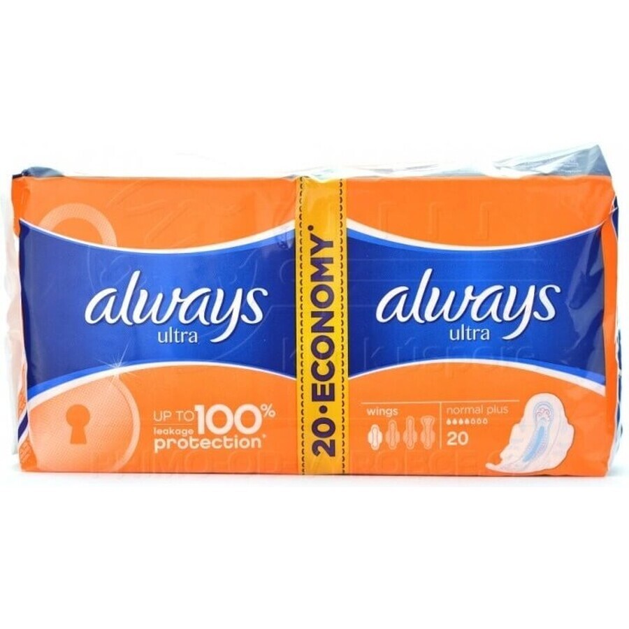 Always Ultra Duo 20 pcs Normal Plus 1×20 pcs, menstrual pads