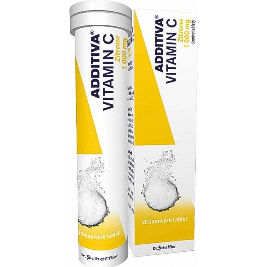 ADDITIVA VITAMINA C 1000 mg Zitrone 1×20 tbl, comprimidos efervescentes